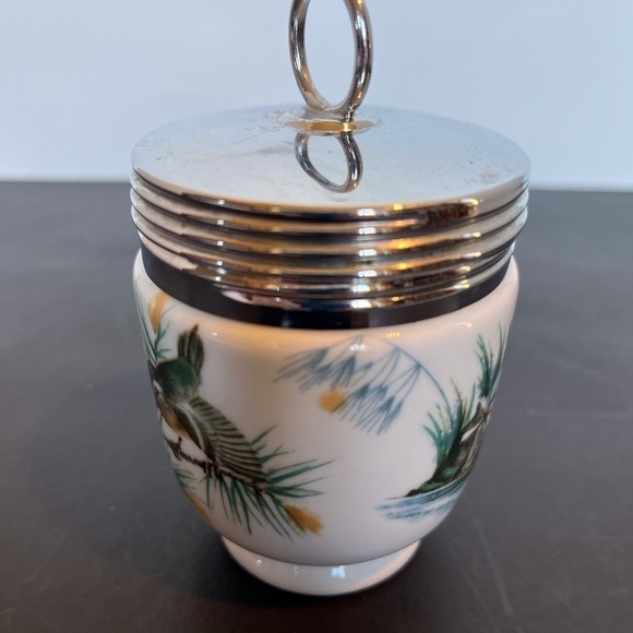 Royal Worcester Porcelain Large Egg Coddler- Birds - Picture 2 of 8